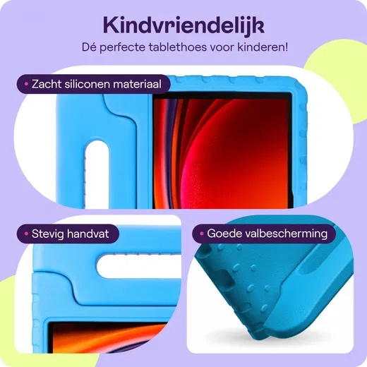 HappyCase Samsung Galaxy Tab S9 Kinder Tablethoes met Handvat Blauw afbeelding 4