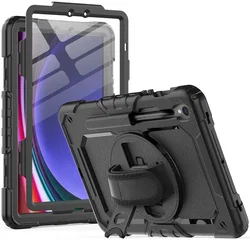 Samsung Tab S10 Lite / S10 FE / S9 (FE) Hoes met Screen Protector en Riem Zwart afbeelding