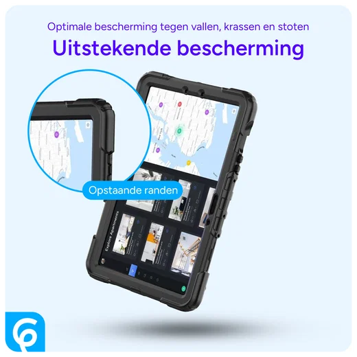 Samsung Tab S10 Lite / S10 FE / S9 (FE) Hoes met Screen Protector en Riem Zwart afbeelding 2