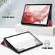 Samsung Galaxy Tab S9 Hoes Tri-Fold Book Case met Standaard Rood afbeelding 6