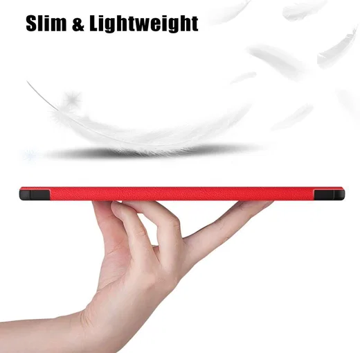 Samsung Galaxy Tab S9 Hoes Tri-Fold Book Case met Standaard Rood afbeelding 9
