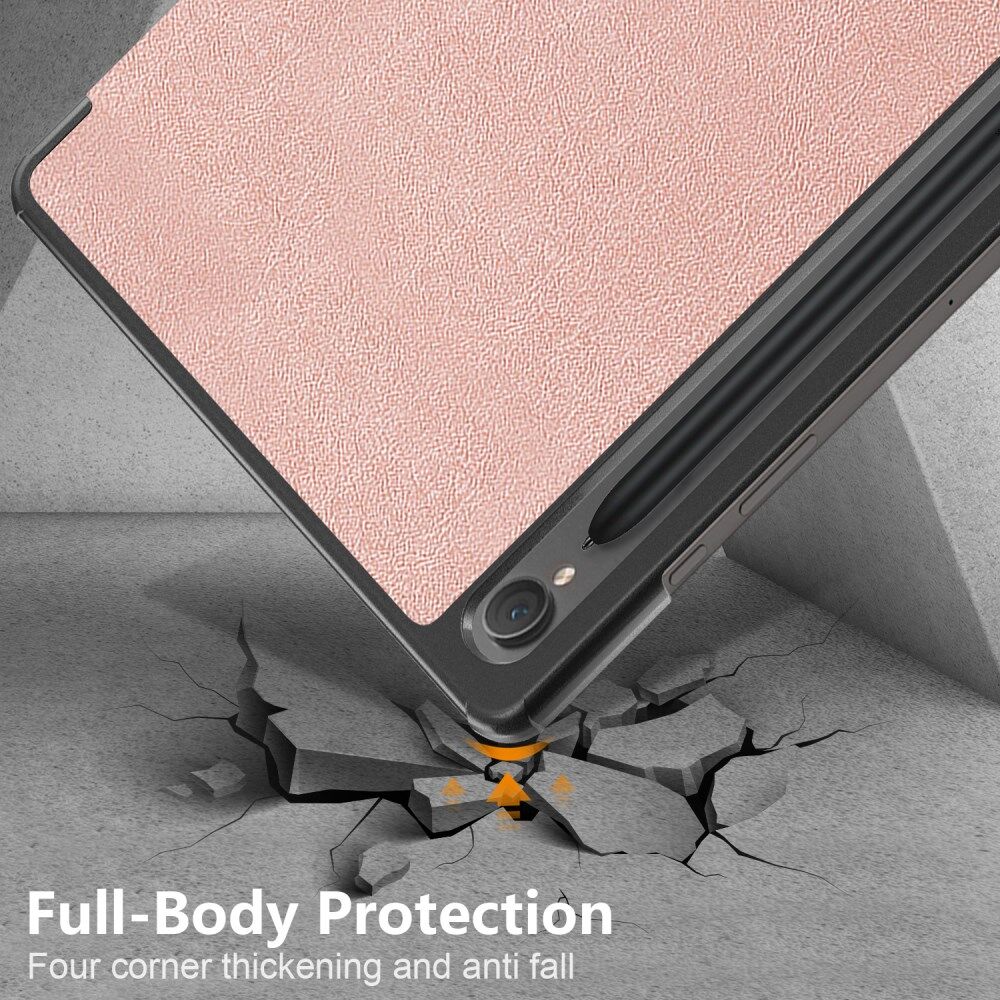 Samsung Galaxy Tab S9 Hoes Tri-Fold Book Case met Standaard Roze Goud afbeelding 3