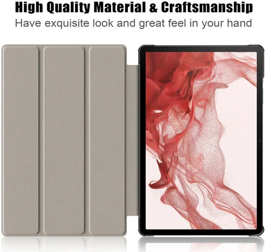 Samsung Galaxy Tab S9 Hoes Tri-Fold Book Case met Standaard Zwart afbeelding 10