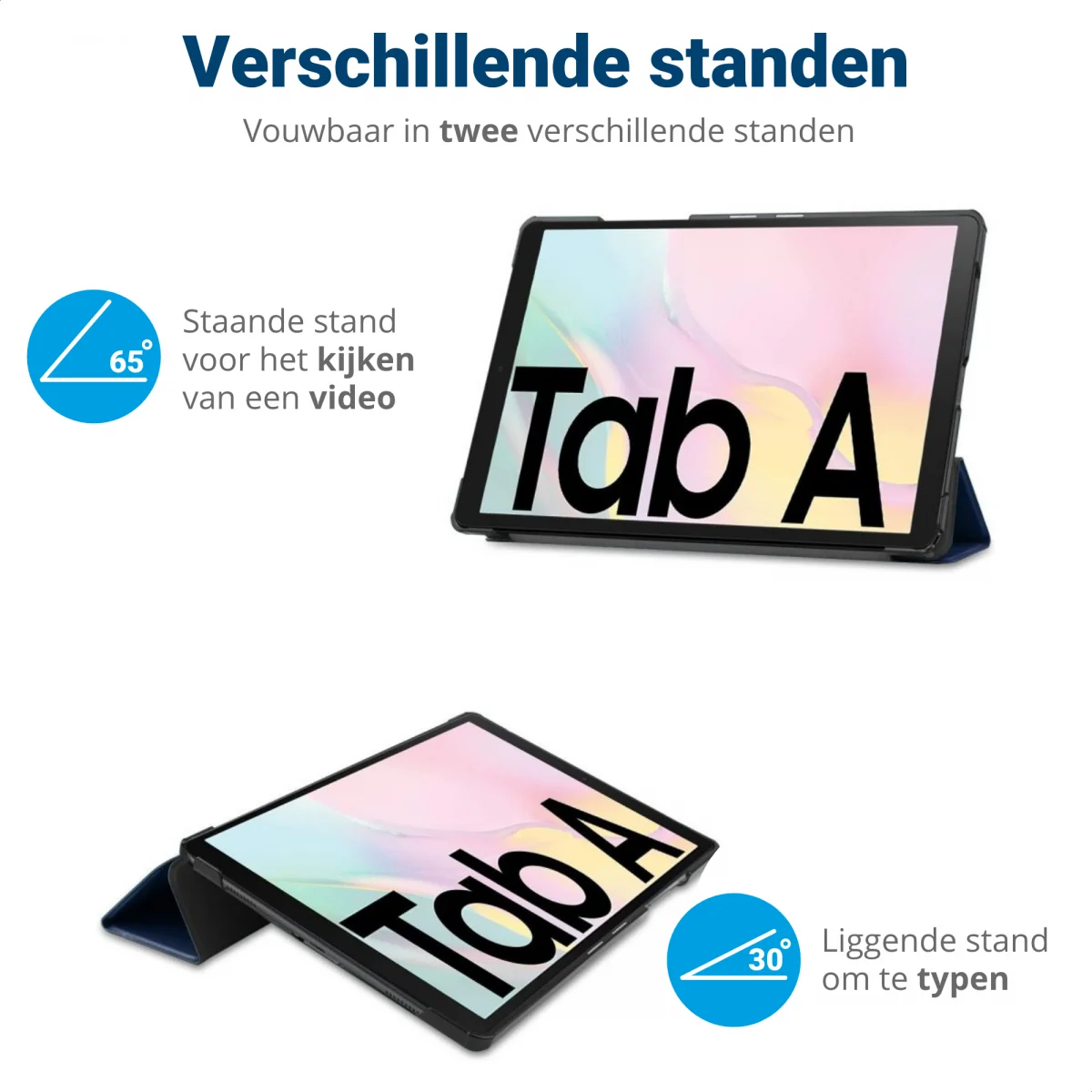 Samsung Galaxy Tab S10+ / S9+ / S9 FE+ Hoes Book Case met Standaard Blauw afbeelding 5