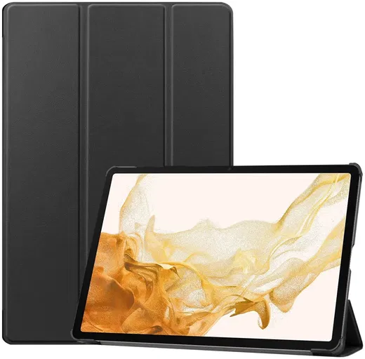 Samsung Galaxy Tab S10+ / S9+ / S9 FE+ Hoes Book Case met Standaard Zwart afbeelding 1