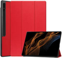 Samsung Galaxy Tab S11 Ultra / S10 Ultra Hoes Tri-Fold Book Case Standaard Rood afbeelding