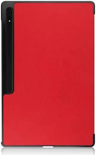 Samsung Galaxy Tab S10 Ultra / S9 Ultra Hoes Tri-Fold Book Case Standaard Rood afbeelding 11