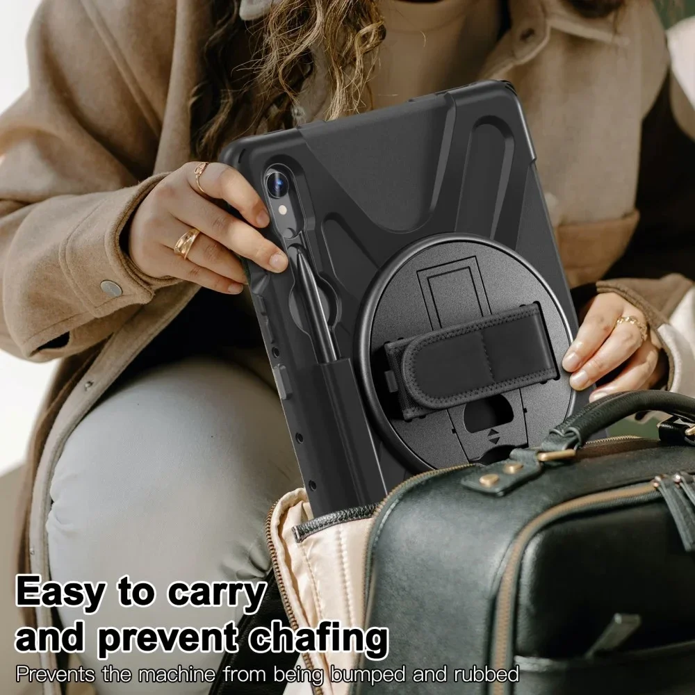 Samsung Tab S10+/S9+/S9 FE+ Hoes met Kickstand en Handriem Zwart afbeelding 8