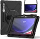 Samsung Galaxy Tab S9 Ultra Hoes met Kickstand en Handriem Zwart afbeelding 9
