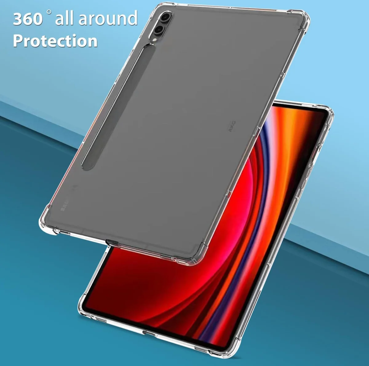 Samsung Galaxy Tab S9 Plus/S9 FE Plus Hoes Schokbestendig Transparant afbeelding 3