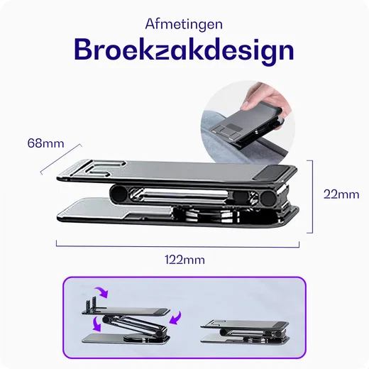 Universele tablet en telefoon houder voor het bureau zwart - houders kopen? | Korting tot 50