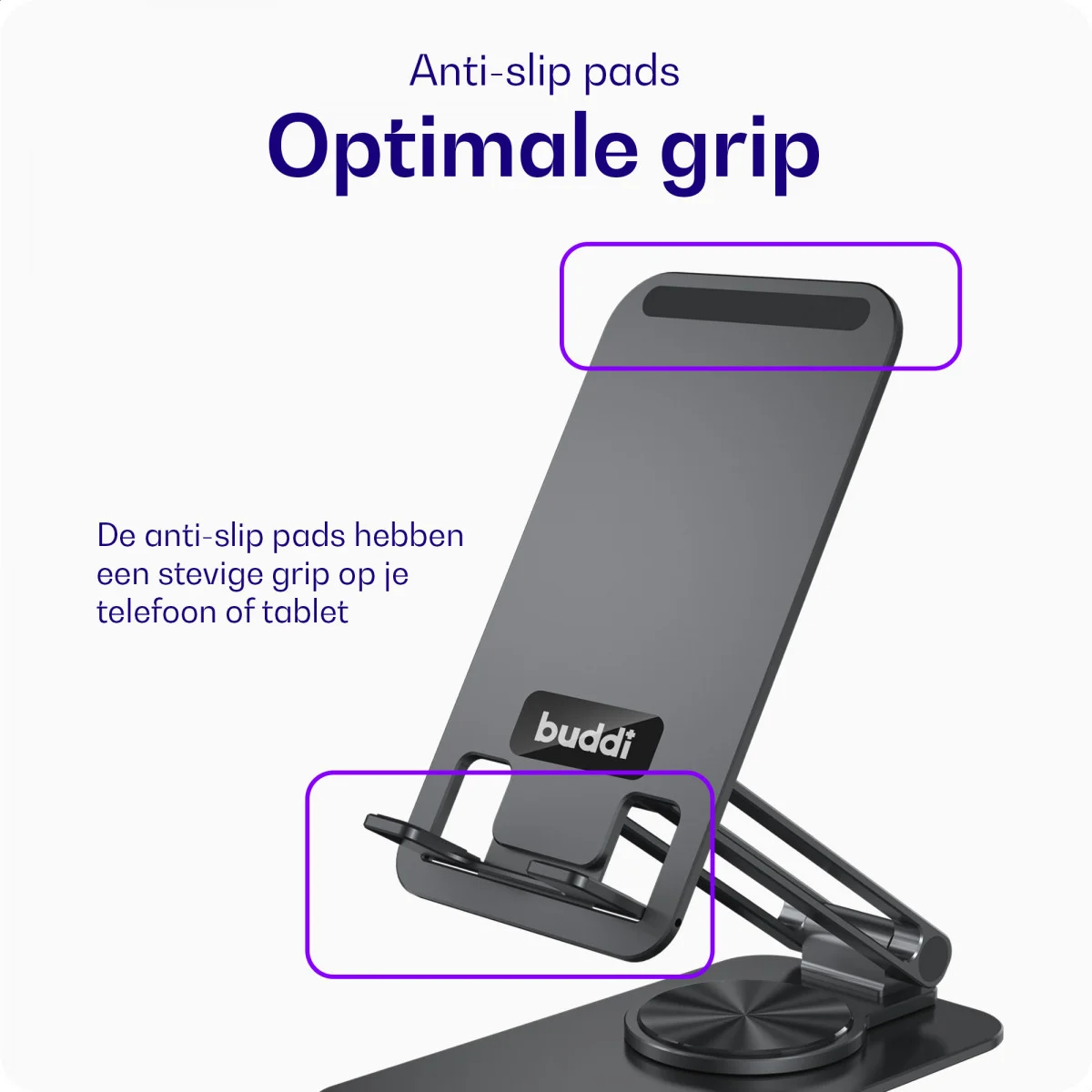 Buddi Draaibare Tablet / Smartphone Bureau Houder Spacegrijs afbeelding 5