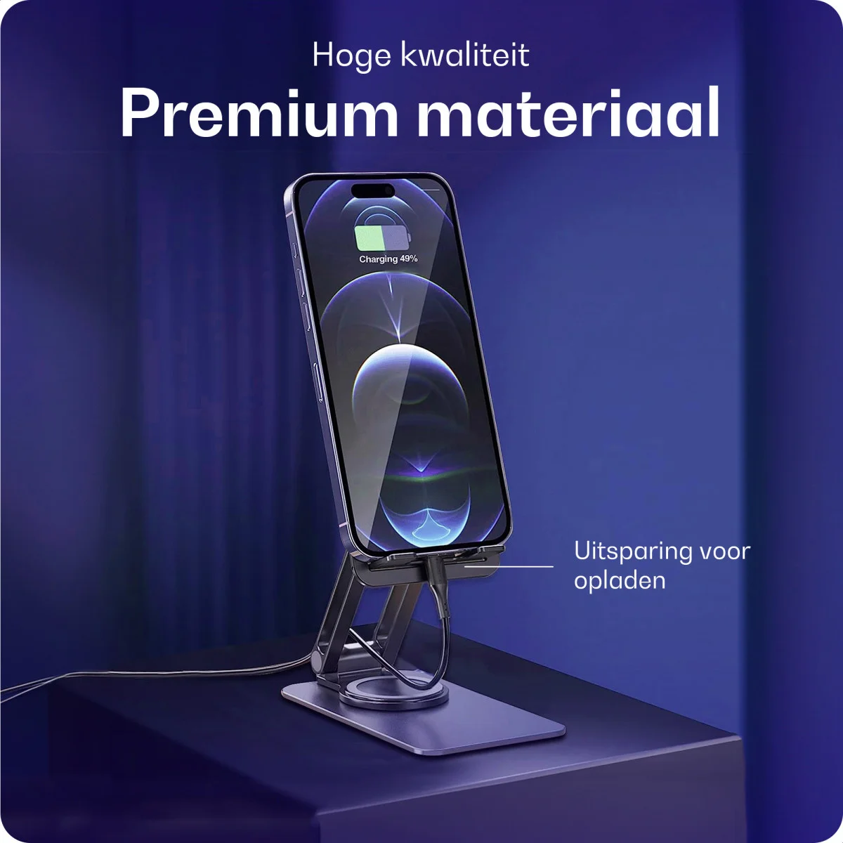 Buddi Draaibare Tablet / Smartphone Bureau Houder Spacegrijs afbeelding 6