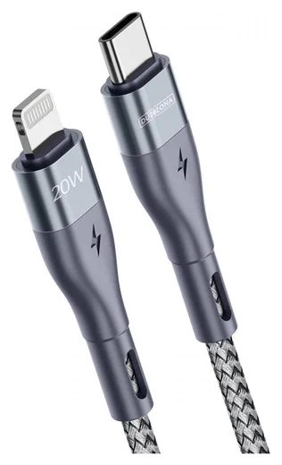 Duzzona 2.22A USB-C naar Lightning Kabel 20W Power Delivery 3M Grijs afbeelding 2