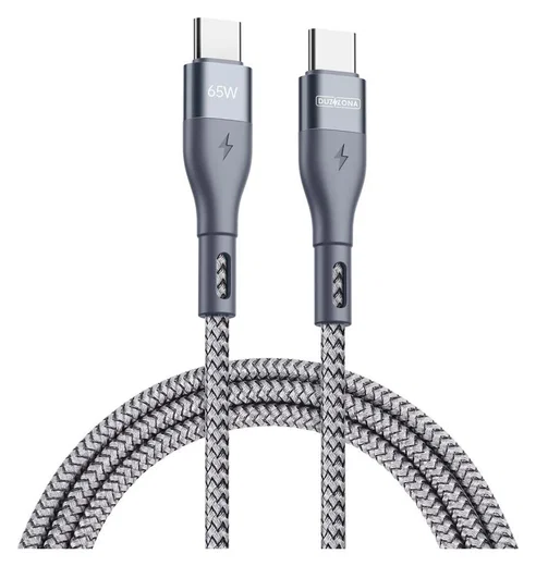Duzzona 3.25A USB-C naar USB-C Kabel met Power Delivery 65W 2M Grijs afbeelding 1
