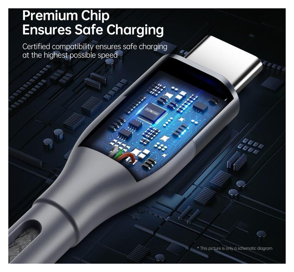 Duzzona 3.25A USB-C naar USB-C Kabel met Power Delivery 65W 2M Grijs afbeelding 11