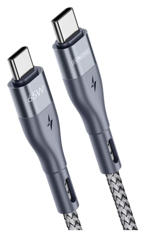 Duzzona 3.25A USB-C naar USB-C Kabel met Power Delivery 65W 2M Grijs afbeelding 2