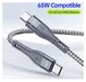 Duzzona 3.25A USB-C naar USB-C Kabel met Power Delivery 65W 2M Grijs afbeelding 3