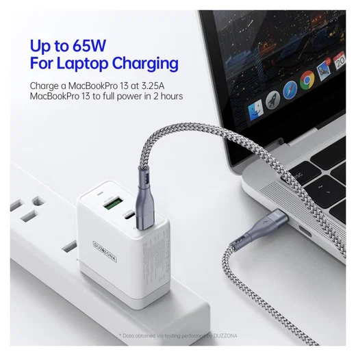 Duzzona 3.25A USB-C naar USB-C Kabel met Power Delivery 65W 2M Grijs afbeelding 6