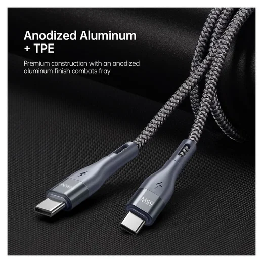Duzzona 3.25A USB-C naar USB-C Kabel met Power Delivery 65W 2M Grijs afbeelding 8