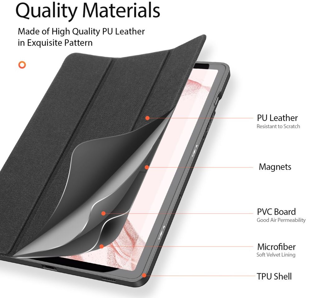 Dux Ducis Domo Samsung Galaxy Tab S9 Hoes Book Case Zwart afbeelding 2