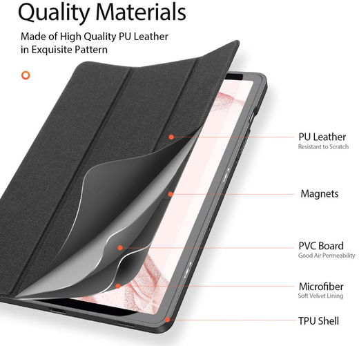 Dux Ducis Domo Samsung Galaxy Tab S9 Hoes Book Case Zwart afbeelding 2