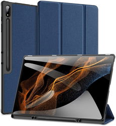 Dux Ducis Samsung Tab S8/S9 Ultra Hoes Tri-Fold Book Case Blauw afbeelding