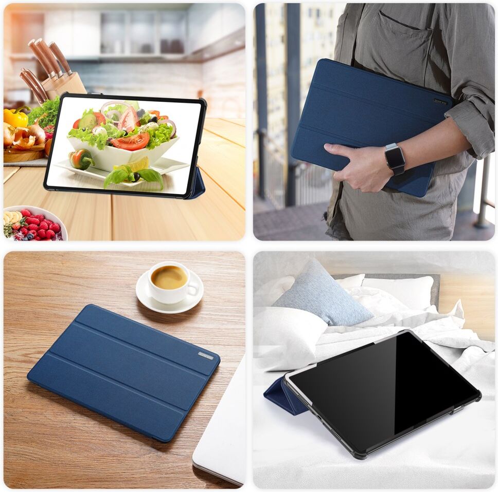 Dux Ducis Samsung Tab S8/S9 Ultra Hoes Tri-Fold Book Case Blauw afbeelding 4