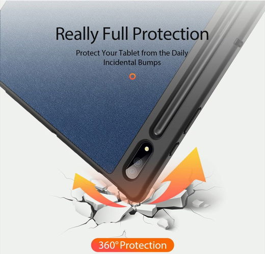 Dux Ducis Samsung Tab S8/S9 Ultra Hoes Tri-Fold Book Case Blauw afbeelding 5