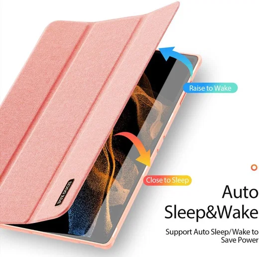 Dux Ducis Samsung Tab S8/S9 Ultra Hoes Tri-Fold Book Case Roze afbeelding 11