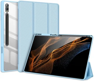 Dux Ducis Toby Samsung Galaxy Tab S9 Hoes Tri-Fold Book Case Blauw