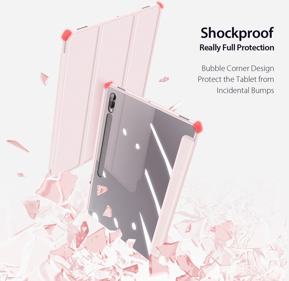 Dux Ducis Toby Samsung Galaxy Tab S9 Hoes Tri-Fold Book Case Roze afbeelding 5