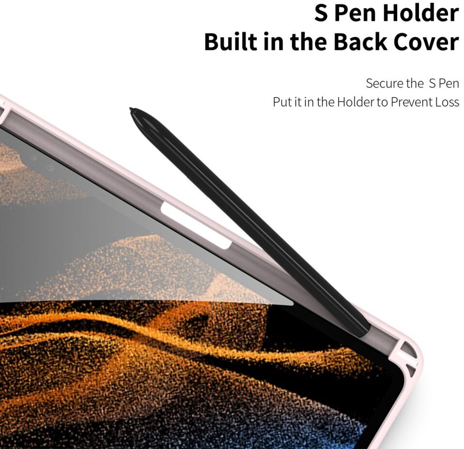 Dux Ducis Toby Samsung Galaxy Tab S9 Hoes Tri-Fold Book Case Roze afbeelding 6