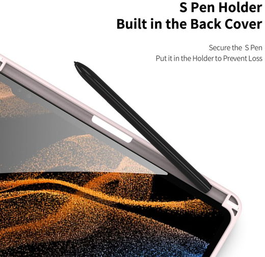 Dux Ducis Toby Samsung Galaxy Tab S9 Hoes Tri-Fold Book Case Roze afbeelding 6