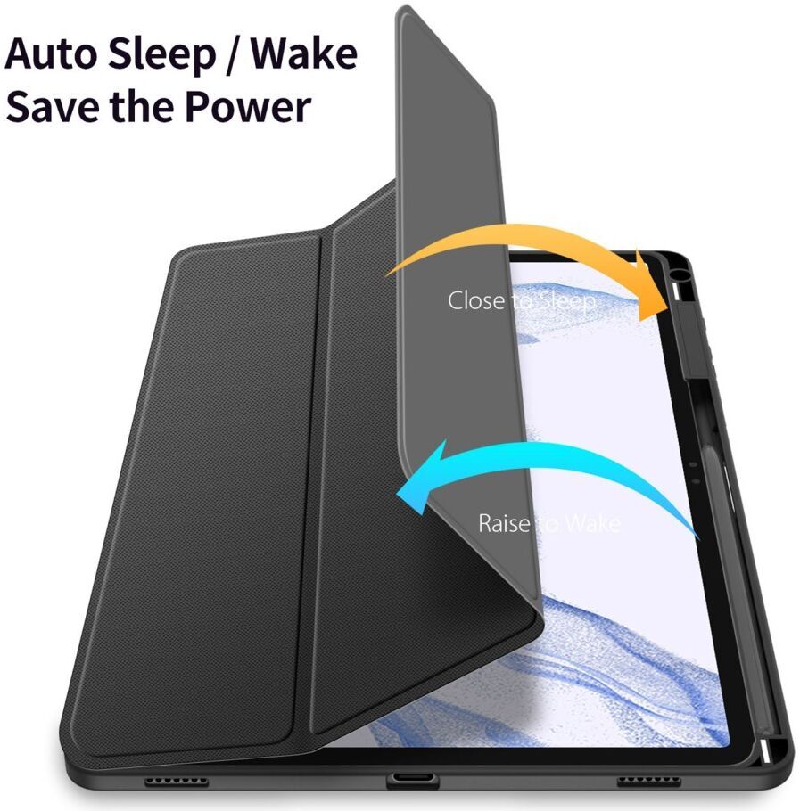 Dux Ducis Toby Samsung Tab S10+/ S9+ / S9 FE+ Hoes Tri-Fold Book Case Zwart afbeelding 2