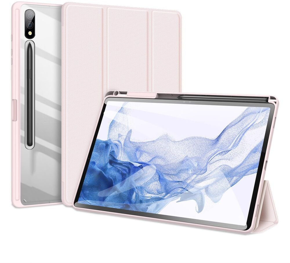 Dux Ducis Toby Samsung Tab S10+/ S9+ / S9 FE+ Hoes Tri-Fold Book Case Roze afbeelding 1