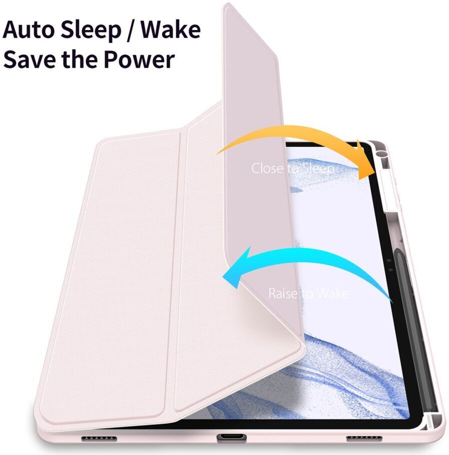 Dux Ducis Toby Samsung Tab S10+/ S9+ / S9 FE+ Hoes Tri-Fold Book Case Roze afbeelding 2