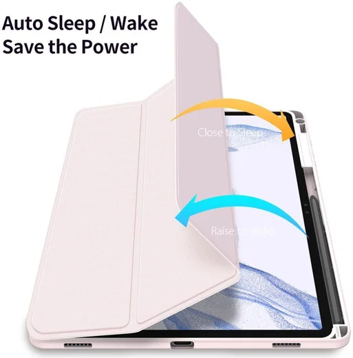Dux Ducis Toby Samsung Tab S10+/ S9+ / S9 FE+ Hoes Tri-Fold Book Case Roze afbeelding 2