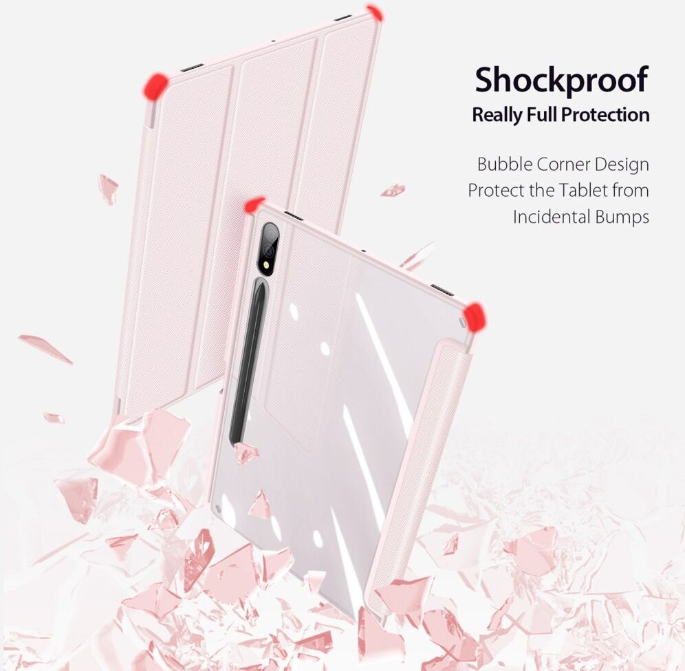 Dux Ducis Toby Samsung Tab S10+/ S9+ / S9 FE+ Hoes Tri-Fold Book Case Roze afbeelding 5