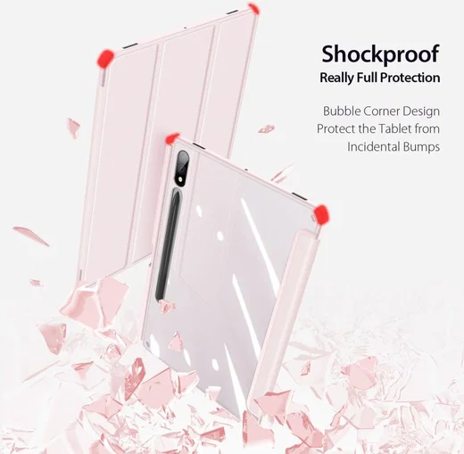 Dux Ducis Toby Samsung Tab S10+/ S9+ / S9 FE+ Hoes Tri-Fold Book Case Roze afbeelding 5