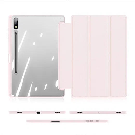 Dux Ducis Toby Samsung Tab S10+/ S9+ / S9 FE+ Hoes Tri-Fold Book Case Roze afbeelding 9