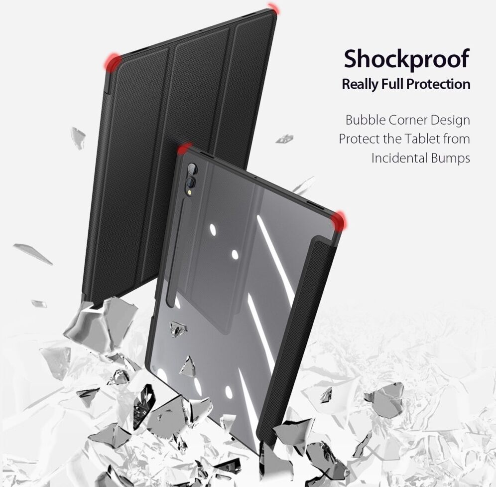 Dux Ducis Toby Samsung Tab S9 Ultra Hoes Tri-Fold Book Case Zwart afbeelding 5