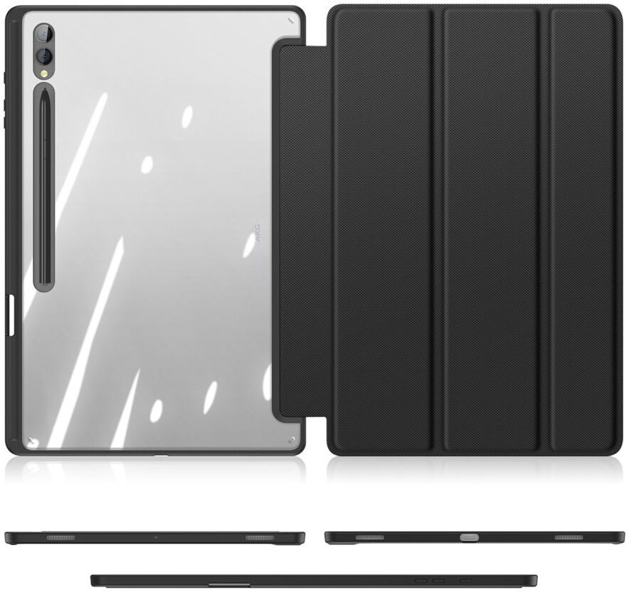 Dux Ducis Toby Samsung Tab S9 Ultra Hoes Tri-Fold Book Case Zwart afbeelding 9