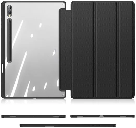 Dux Ducis Toby Samsung Tab S9 Ultra Hoes Tri-Fold Book Case Zwart afbeelding 9