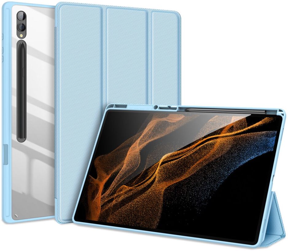 Dux Ducis Toby Samsung Tab S9 Ultra Hoes Tri-Fold Book Case Blauw afbeelding 1