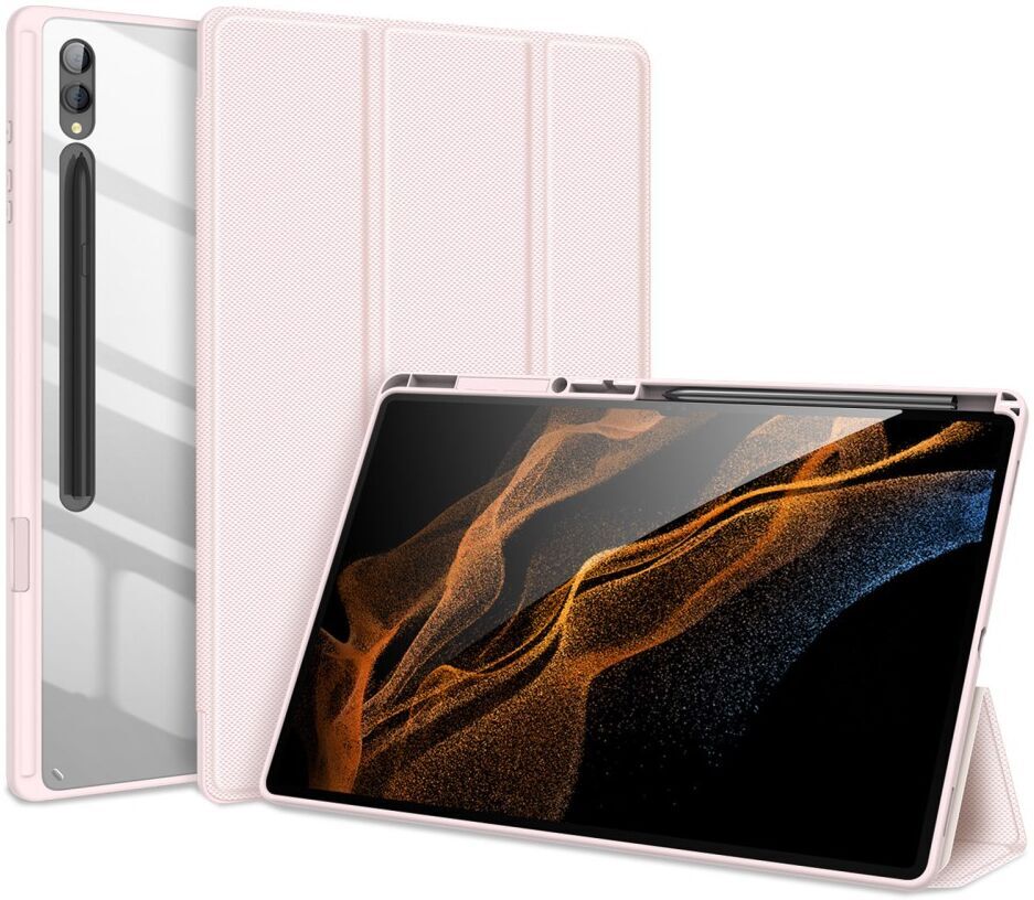 Dux Ducis Toby Samsung Tab S11 Ultra Hoes Tri-Fold Book Case Roze afbeelding 1