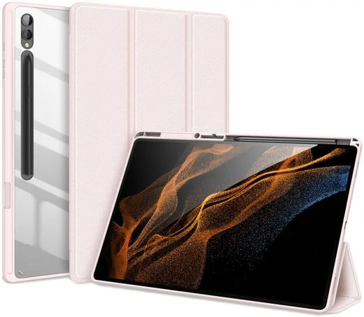 Dux Ducis Toby Samsung Tab S11 Ultra Hoes Tri-Fold Book Case Roze afbeelding 1
