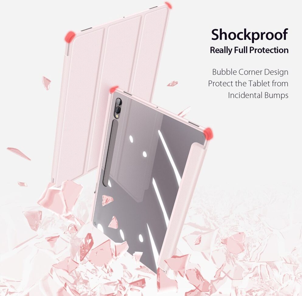 Dux Ducis Toby Samsung Tab S11 Ultra Hoes Tri-Fold Book Case Roze afbeelding 5