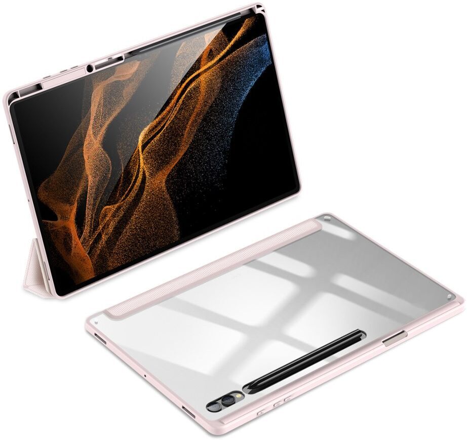Dux Ducis Toby Samsung Tab S11 Ultra Hoes Tri-Fold Book Case Roze afbeelding 7