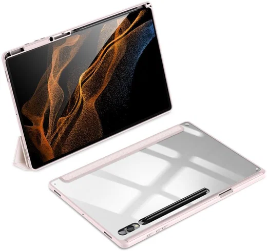 Dux Ducis Toby Samsung Tab S11 Ultra Hoes Tri-Fold Book Case Roze afbeelding 7